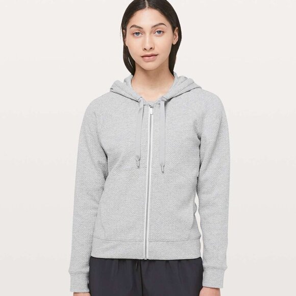 Lululemon Catch A Moment Zip Hoodie - 4 Heathered Core Light Grey - Picture 1 of 7